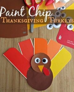 Paint chips kids craft turkey