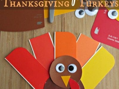 Paint chips kids craft turkey
