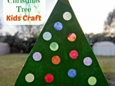 Stained glass Christmas tree kids craft