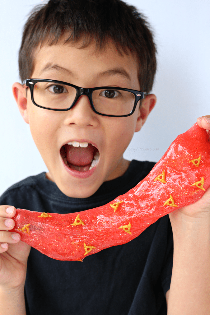Easy 4-Ingredient LEGO NINJAGO Movie Slime - Raising Whasians LEGO NINJAGO party ideas