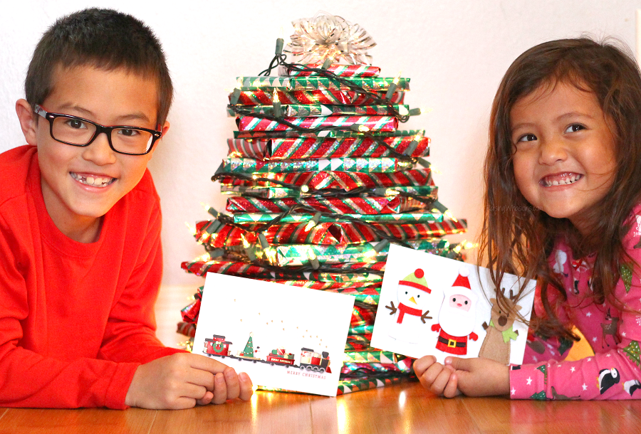 Easy Christmas Book Tree - Raising Whasians Christmas book tree advent calendar