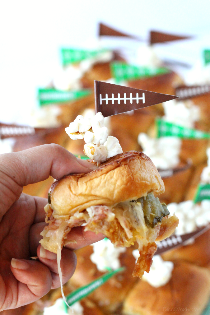 Wow your football party with these Easy Cuban Sliders for Game Day | easy sheet pan sandwiches for a delicious appetizer idea - This appetizer recipe would be perfect for a game day meal plan or for a superbowl party. Don't miss this easy sandwich recipe. #Recipe #SuperBowlRecipe #GameDayFood #EasyRecipe #Appetizer