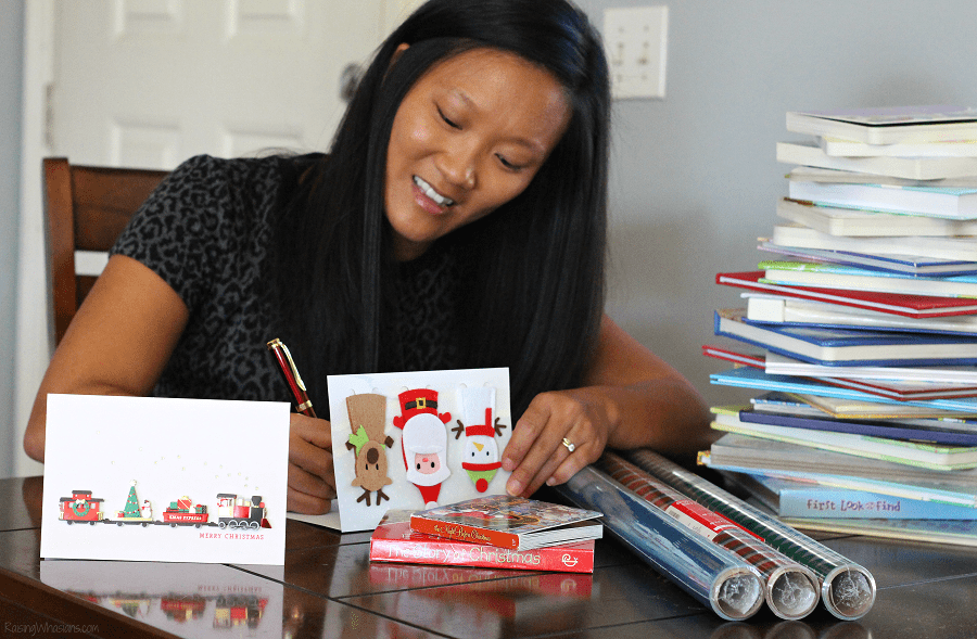 Easy Christmas Book Tree - Raising Whasians Hallmark card deal Walgreens