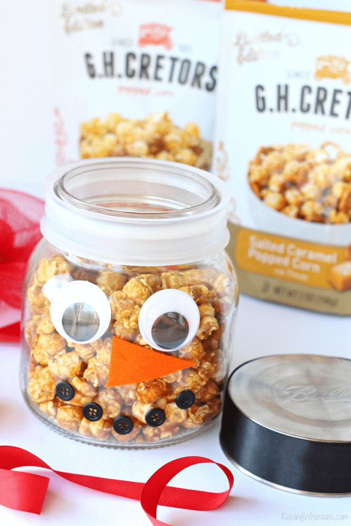 DIY Popcorn Snowman Jar | Easy Holiday Gift Idea - Raising Whasians Popcorn snowman craft