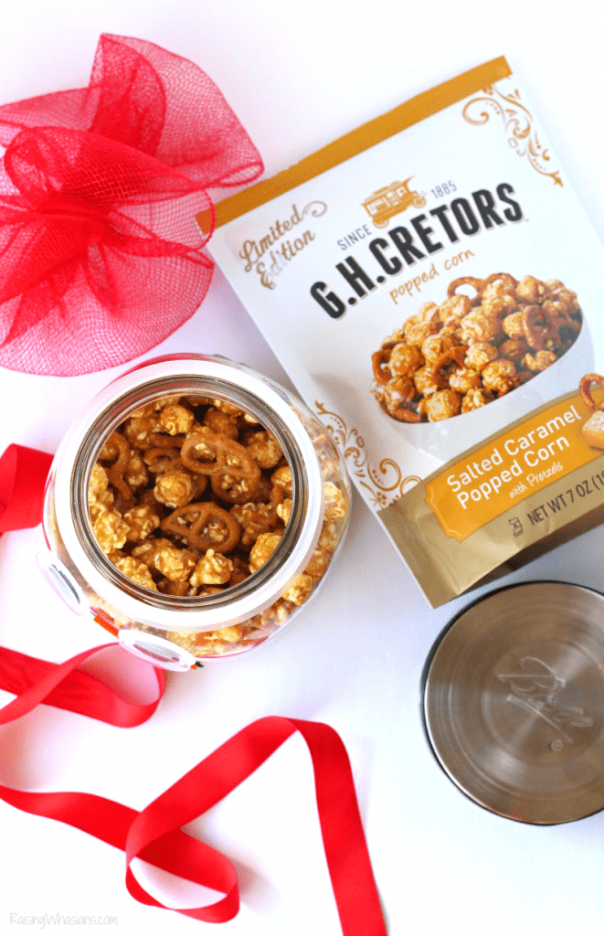 DIY Popcorn Snowman Jar | Easy Holiday Gift Idea - Raising Whasians Salted caramel popped corn G.H. Cretors