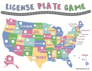 Free License Plate Game Printable for Kids
