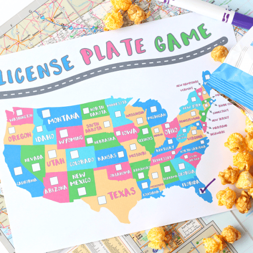 Free license plate game printable