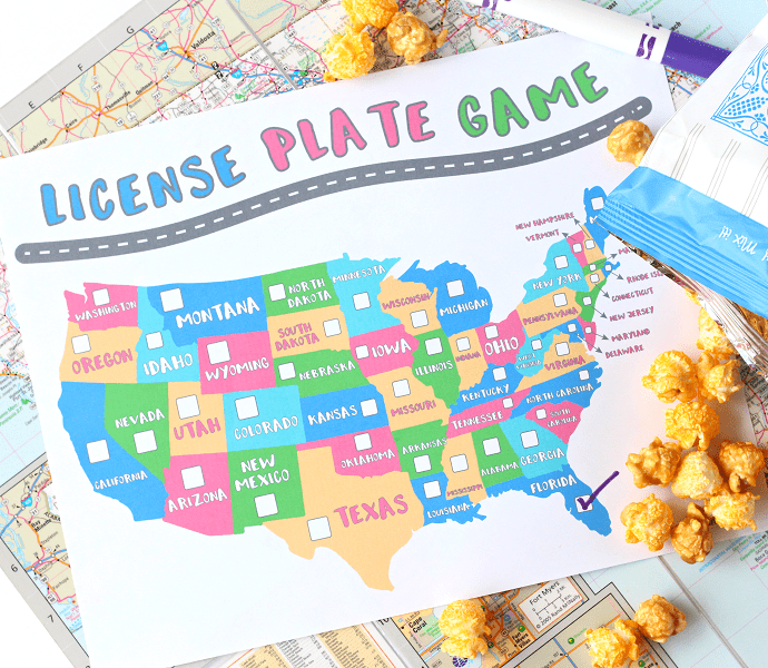 Free license plate game printable