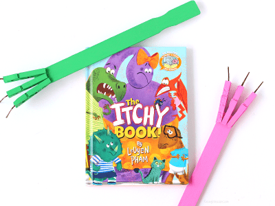 DIY back scratcher dinosaur craft
