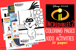 Free Incredibles 2 coloring sheets