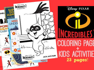 Free Incredibles 2 coloring sheets