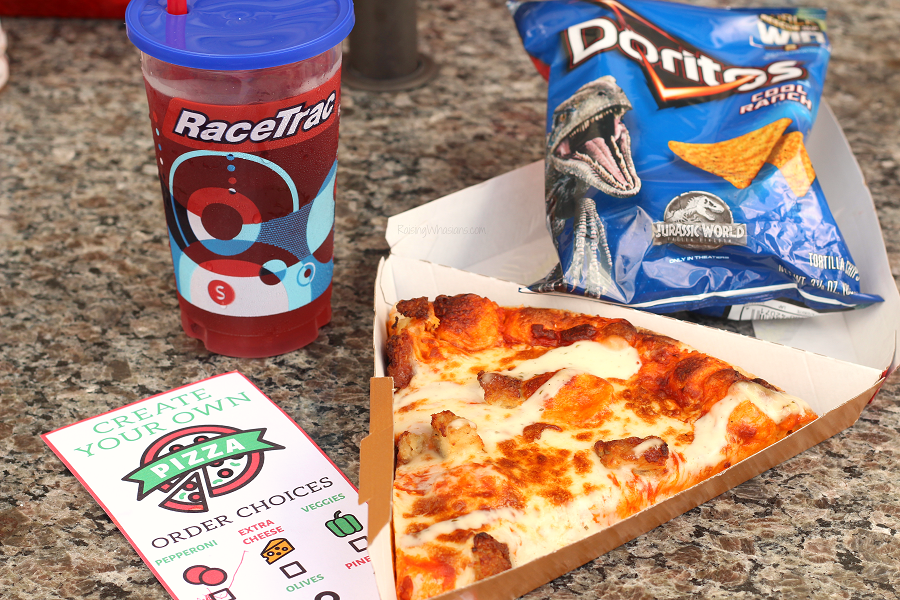 RaceTrac buffalo chicken pizza RaceTrac buffalo chicken pizza with bag of chips and soda