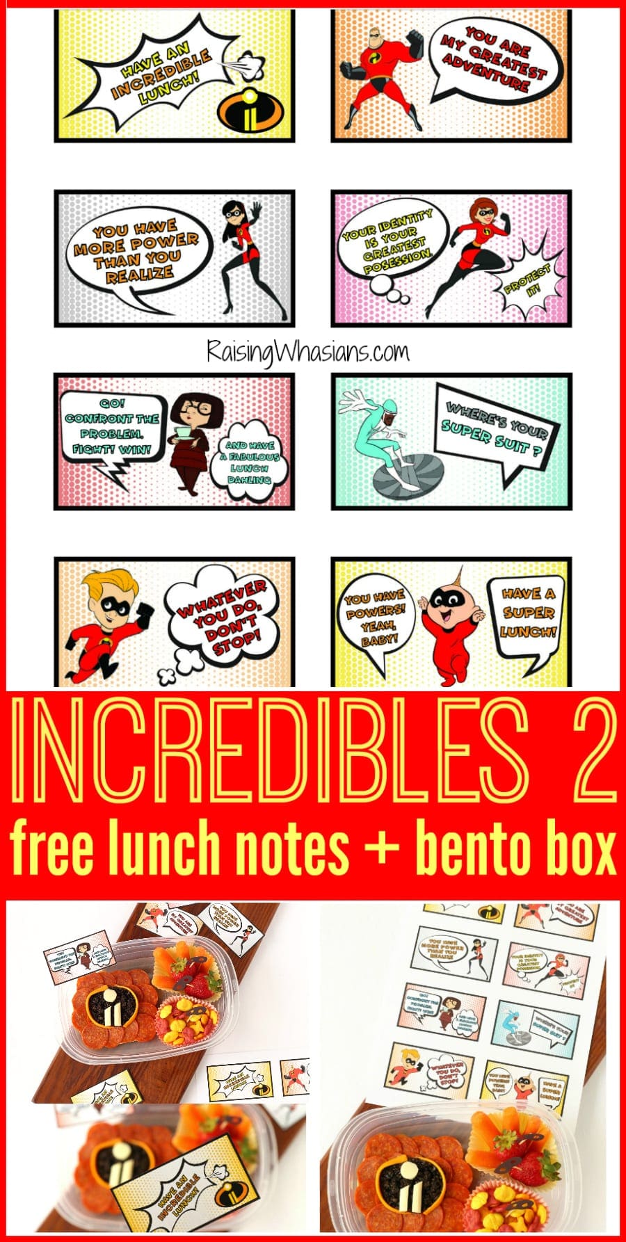 Back to school incredibles 2 lunch ideas