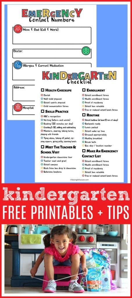 Free kindergarten printable