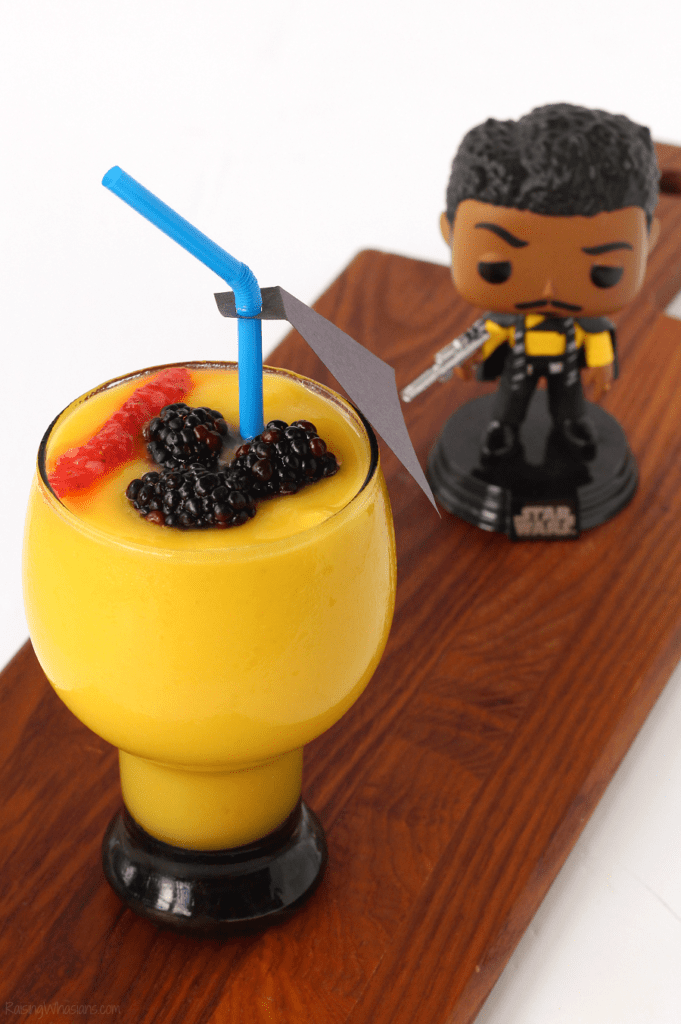 Lando Calrissian smoothie Lando Calrissian smoothie Lando Calrissian Smoothie for Solo: A Star Wars Story on Blu-Ray Lando Calrissian Smoothie for Solo: A Star Wars Story on Blu-Ray on September 25, 2018 | Celebrate the DVD release with this kid friendly party drink idea #Smoothie #Recipe #StarWars #SmoothieRecipe