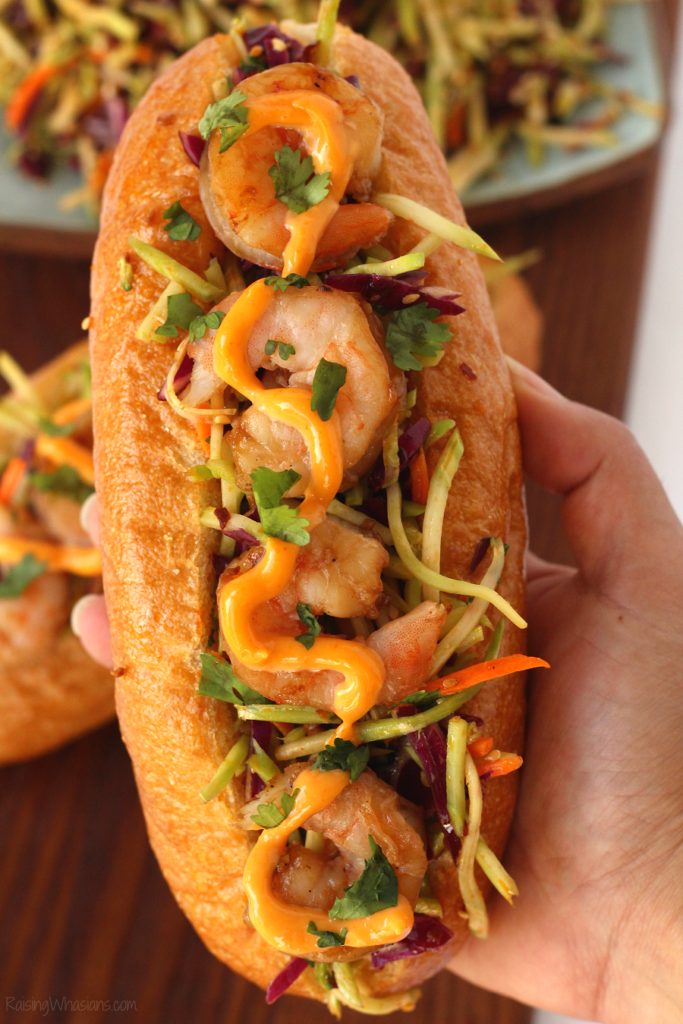 Asian Shrimp Po Boy with Spicy Slaw Raising Whasians