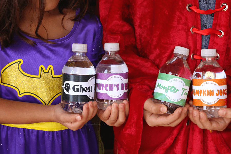 Free printable Halloween water labels