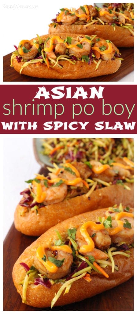 Spicy shrimp po boy Bring authentic flavor to your Asian fusion cooking! Asian Shrimp Po Boy with Spicy Slaw Recipe, made with secret ingredient Lee Kum Kee Chui Chow Chili Oil #Dinner #Lunch #Recipe #DinnerRecipe