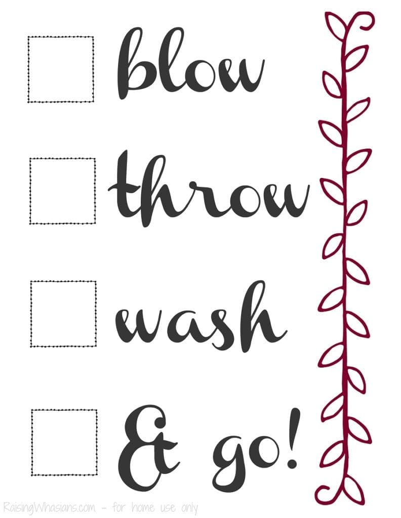 Cold and flu printable checklist