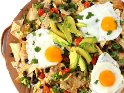 Loaded brunch nachos