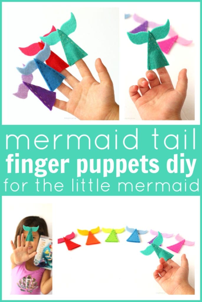Mermaid tail finger puppets
