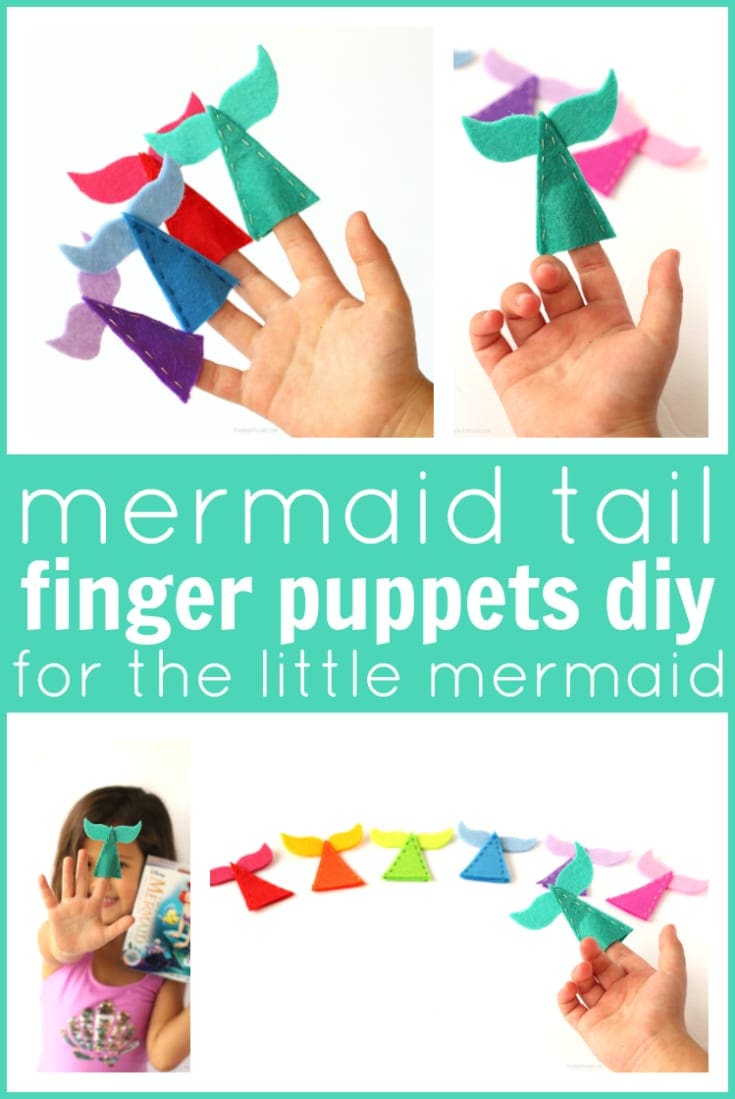 Mermaid tail finger puppets