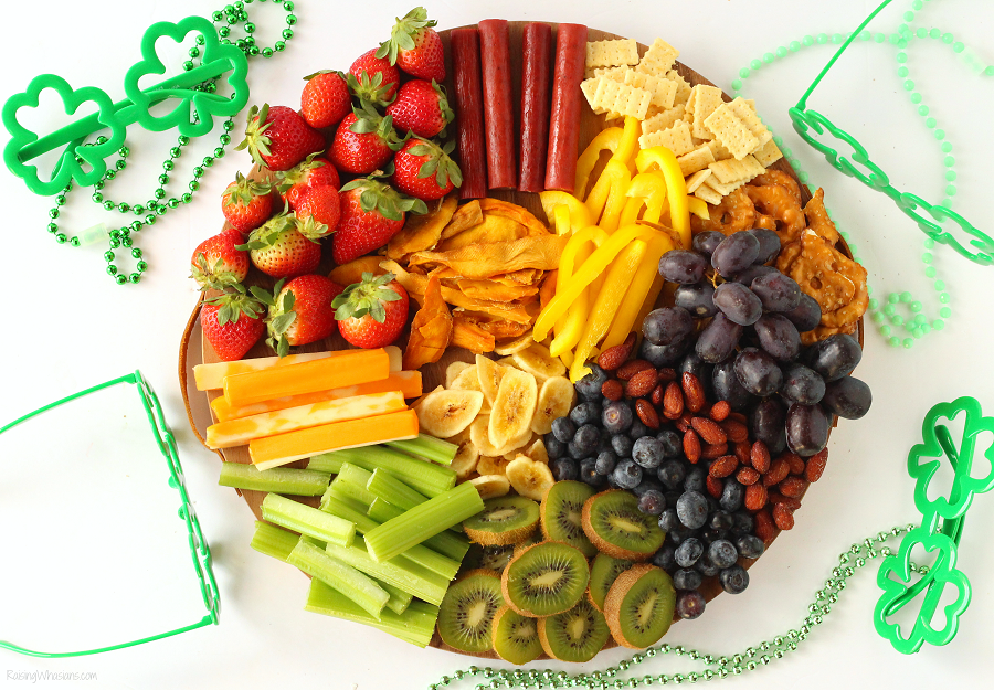 Rainbow cheese board for kids