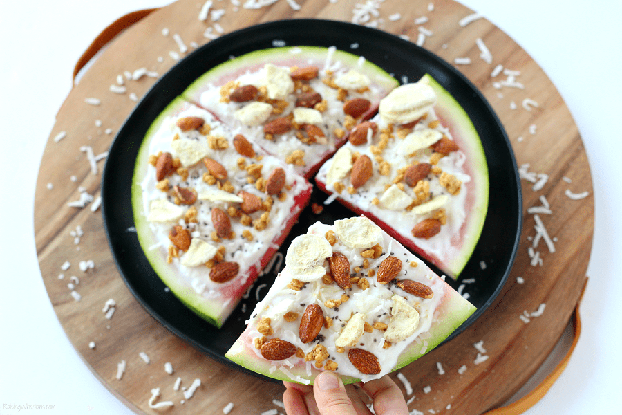 Kid Friendly Breakfast Pizza | gluten free, healthy & easy breakfast recipe idea for kids, this watermelon pizza gives back with the Mission for Nutrition #breakfast #glutenfree #breakfastrecipe #recipe 
