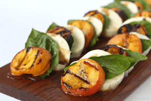 Grilled peach caprese salad