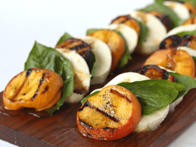 Grilled peach caprese salad