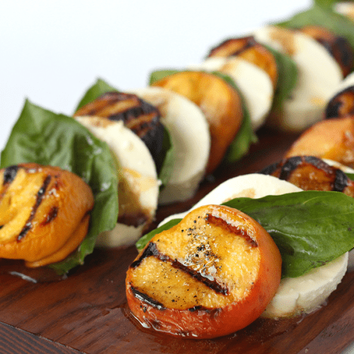 Grilled peach caprese salad