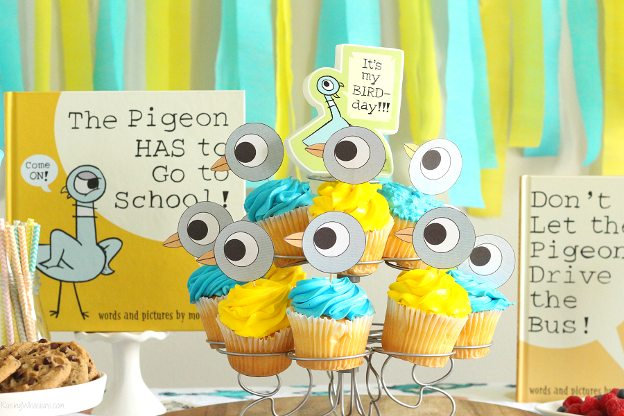 Free pigeon cupcake topper printable
