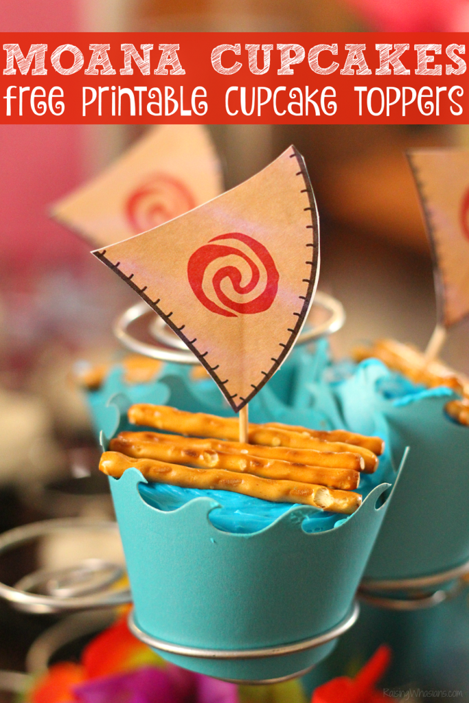Free Moana cupcake toppers