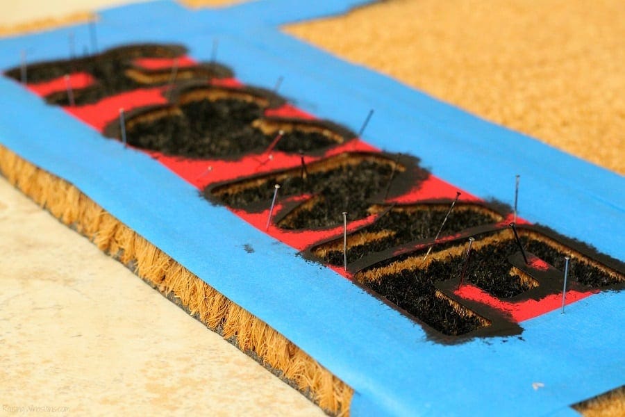 How to stencil paint doormat