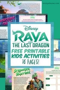 Free Raya and the last dragon printable kids activities