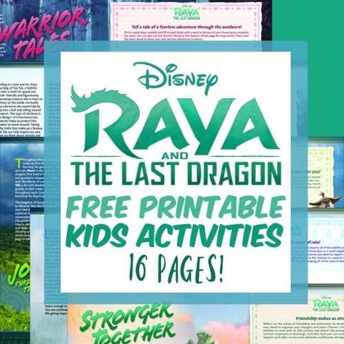 Free Raya and the last dragon printable kids activities