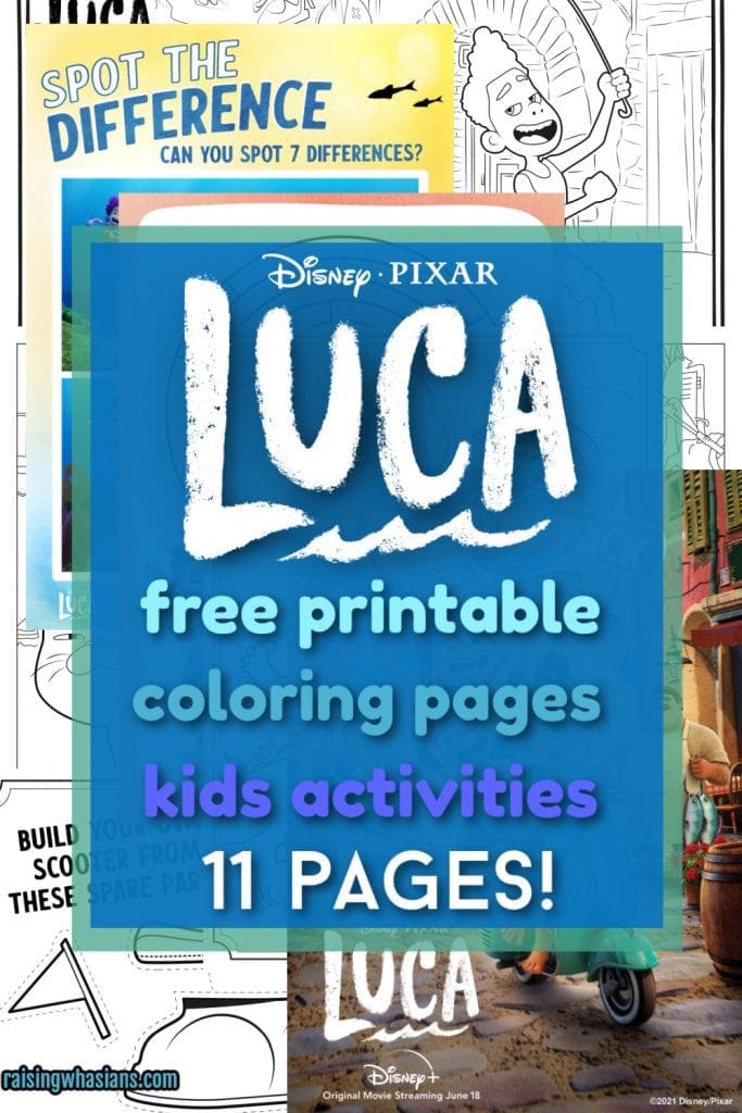 Free Luca printable coloring sheets