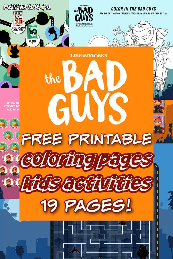 Free the bad guys coloring sheets kids activities
