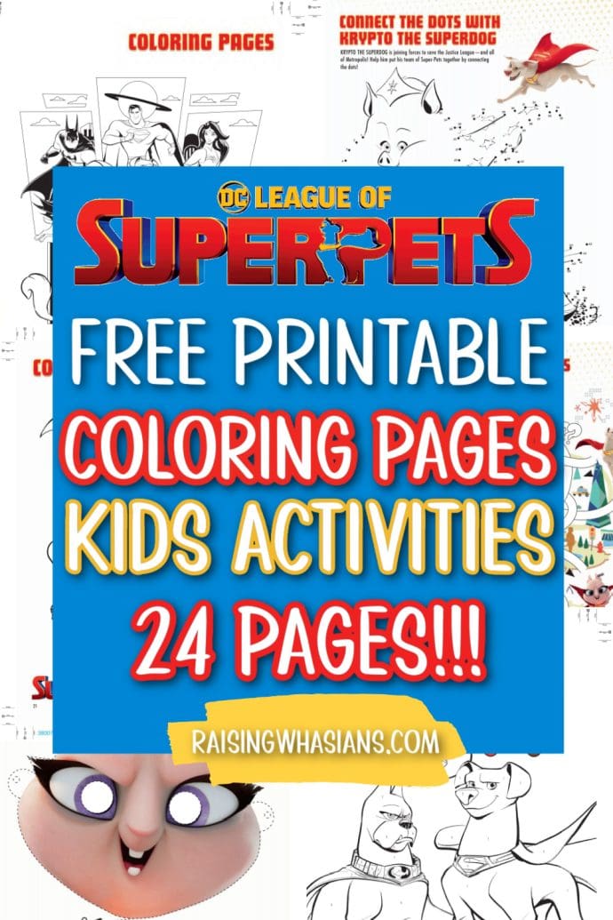 Free DC League of Super-Pets coloring sheets
