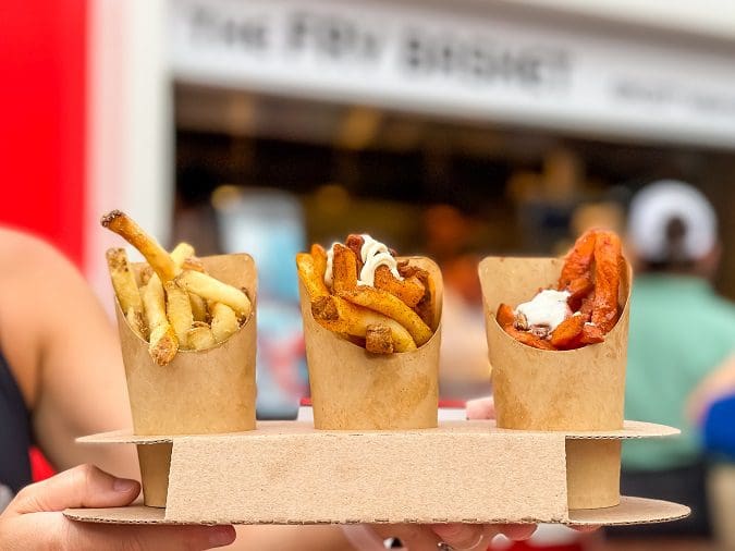 5 Best Epcot Food & Wine Festival Eats & 2022 Best Tips - Raising Whasians Fry flight Epcot food and wine festival